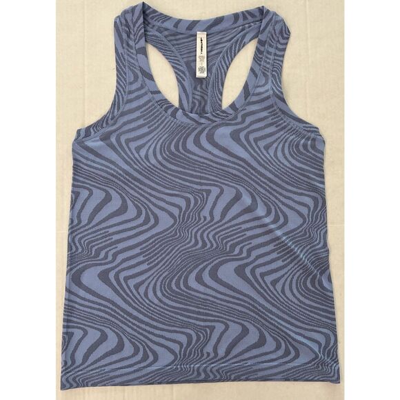Athleta Sz Small Momentum Seamless Tank Top Blue Marble Racerback - Picture 1 of 6